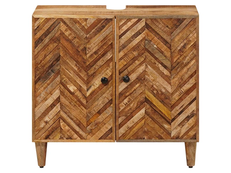 Armoire d'évier, armoire salle de bain marron 62 x 33 x 58 cm bois de mangue massif cf65476 - Conforama C