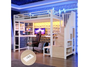 Lit mezzanine 90x200 cm <strong></strong>  <strong></strong> coloris blanc