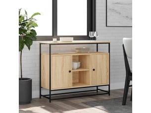 Buffet - bahut - meuble de rangement chêne sonoma 100x35x80 cm bois d'ingénierie
