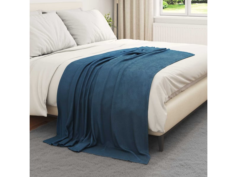  Plaid canapé bleu marine 170x130 cm 0.31 kg polaire  - Conforama C