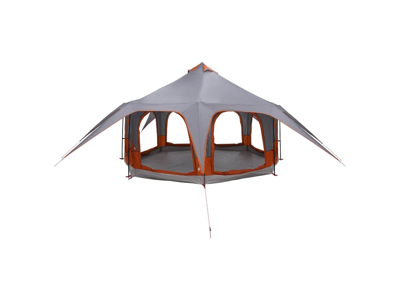  Tente de camping, tente familiale 5 personne gris et orange  - Conforama A