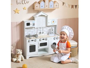 Cuisine enfant avec four, évier et fonction sonore 3-6 ans blanche evryae