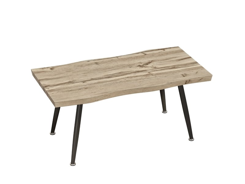  Table basse coloris chêne et noir, pieds en acier, 100 x 50 x 45 cm  - Conforama A