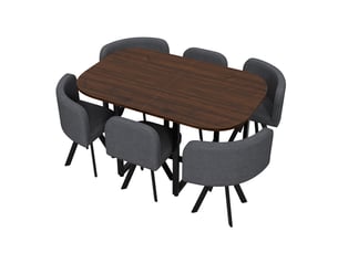 Ensemble table rectangulaire 6 chaise(s) <strong></strong> <strong>DJ-N634D0027G-XL</strong>