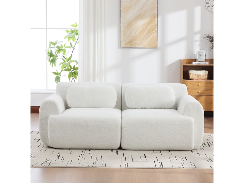  Canapé modulable, canapé de salon, facile à déplacer, format compressé, mousse haute résilience 30d, en tissu chenille  - Conforama R