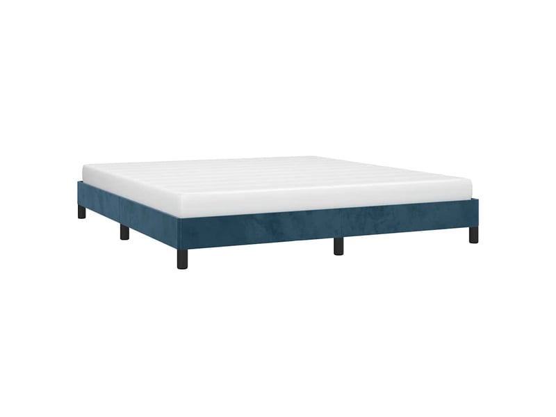  Lit double- lit adulte -  cadre de lit sans matelas bleu foncé 160x200 cm velours  - Conforama B