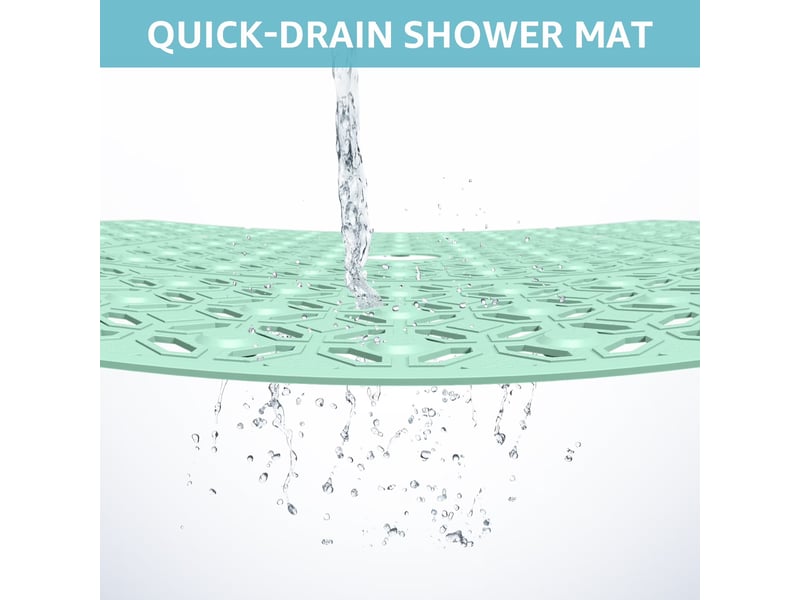  Tapis de douche en tpe à ventouses - 27 x 27 pouces - vert menthe  - Conforama C