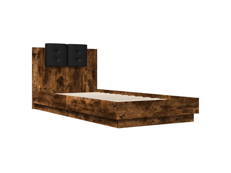 Lit simple- lit adulte -  cadre de lit sans matelas chêne fumé 100x200 cm  - Conforama B