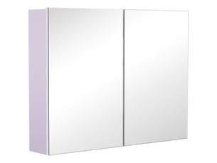 Armoire murale salle de bain avec miroir, 80 x 15 x 60 cm, meuble salle de bain, armoire de toilette avec double portes et étagères réglables, blanc