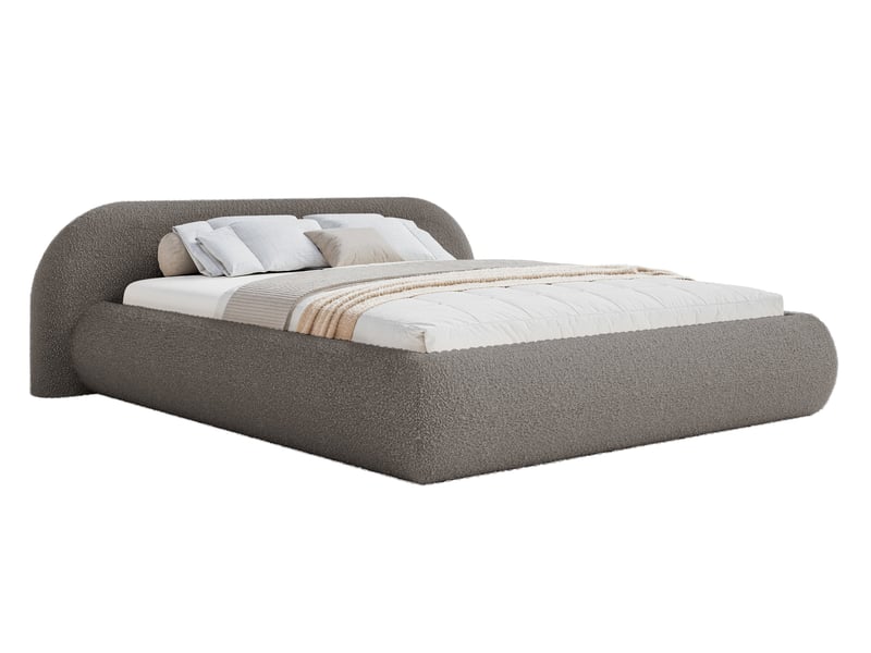  Selsey shels - lit rembourré - 200x200 cm - bouclé marron Shels Low - Conforama A