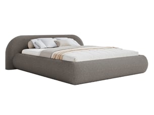 Lit avec rangement 200x200 cm <strong>SELSEY</strong>  <strong>Shels Low</strong> coloris beige