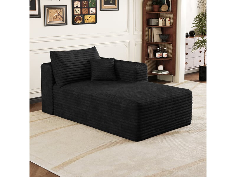  Canapé lit noir 2 places - petit canapé convertible d'angle gauche pour studio, 151cm  - Conforama D