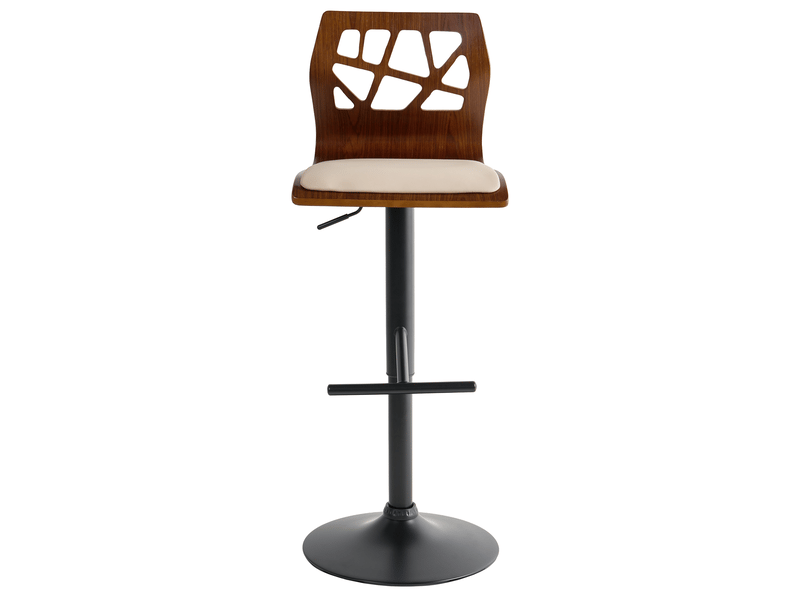 Lot de 2 chaises de bar petersburg cuir pu noirbeige  - Conforama D