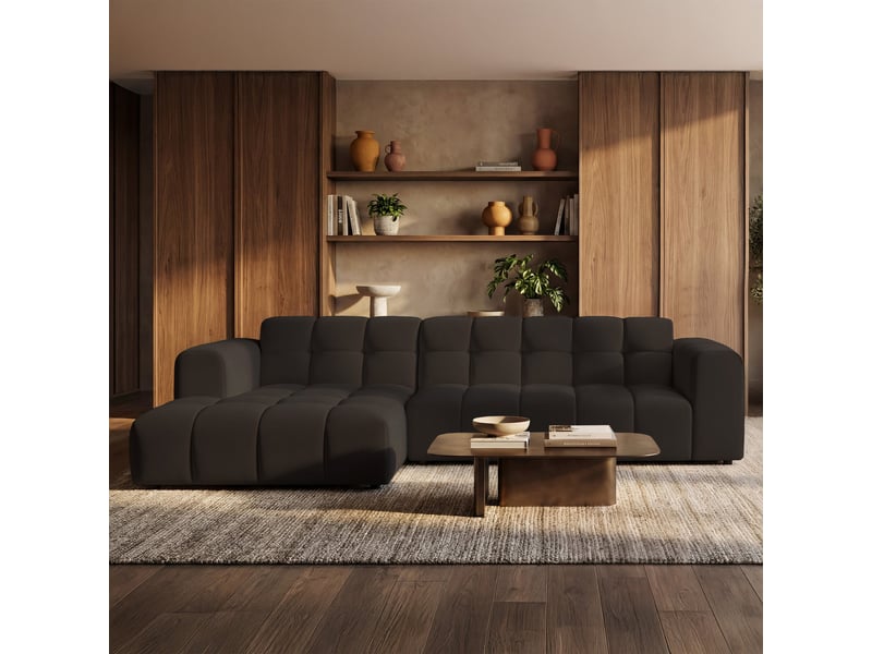  Selsey boloon - canapé d'angle - 300 cm - velours marron Boloon - Conforama B