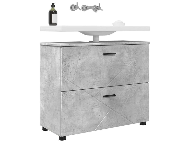 Cabinet de salle de bain, armoire salle de bain gris béton 76,5 x 35 x 64 cm cf65370  - Conforama C
