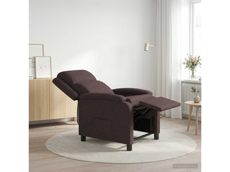  Vidaxl fauteuil de massage inclinable marron foncé tissu  - Conforama B
