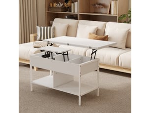 Table basse rectangulaire coloris blanc <strong></strong> <strong></strong> - 49 cmx98 cm