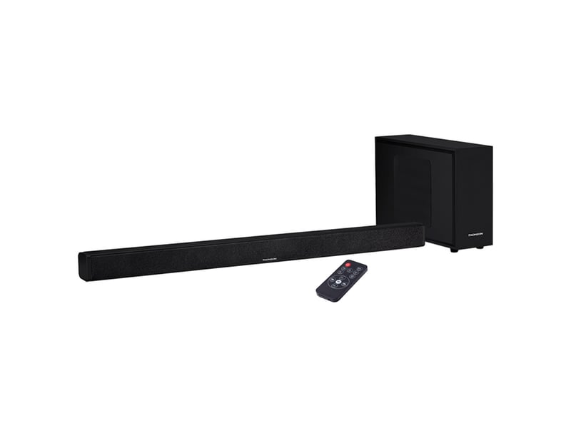 Thomson sb250bt barre de son 2.1 avec caisson de basses – bluetooth, hdmi arc, usb, optique, tv
