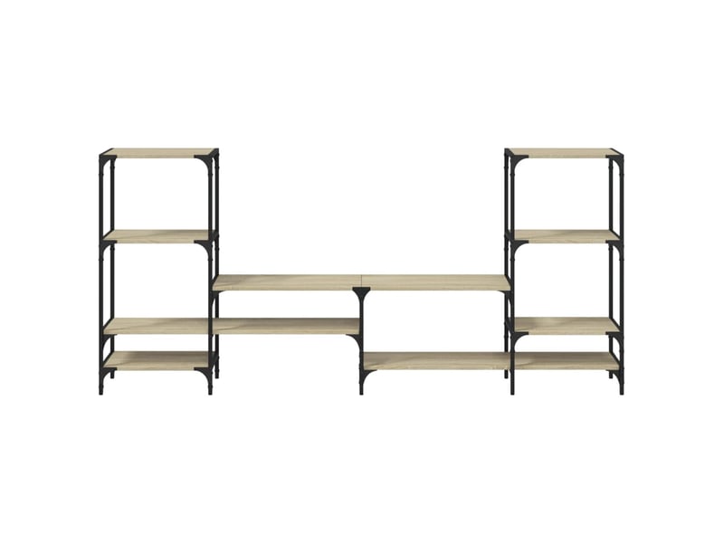  Meuble tv - banc tv - meuble de rangement chêne sonoma 206,5x28,5x95 cm bois d'ingénierie  - Conforama E