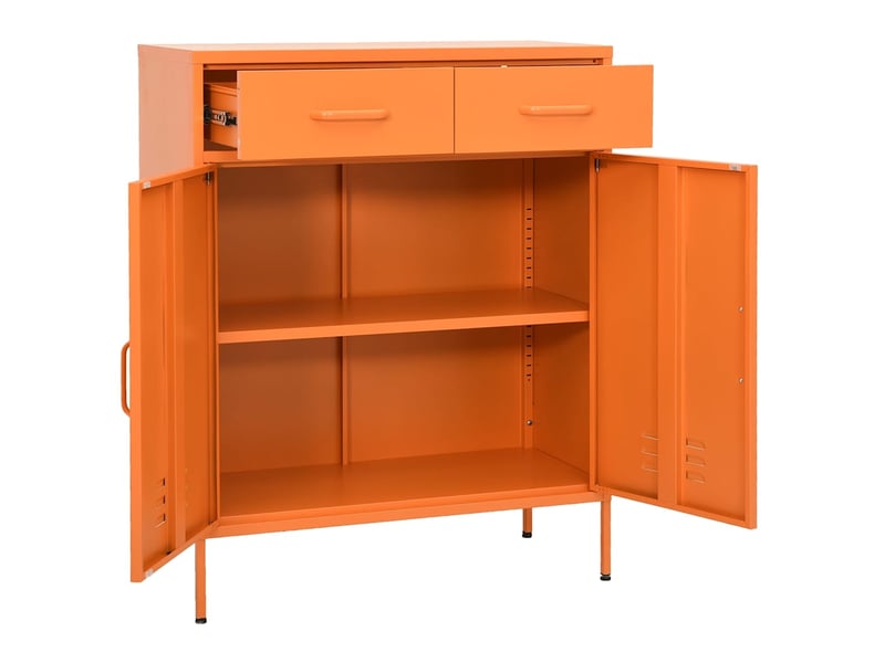  Armoire de rangement, rangement bureau orange 80x35x101,5 cm acier  - Conforama E