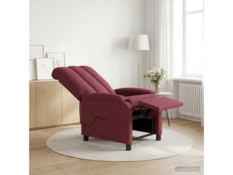 Vidaxl fauteuil de massage inclinable bordeaux tissu - Conforama B