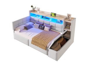 Lit simple 90x190 cm OKWISH coloris blanc