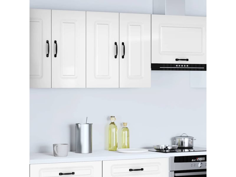  Armoire murale de cuisine kalmar blanc brillant bois ingénierie shl370  - Conforama B