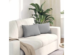 Lot de 2 coussins de canapé, coussins décoratifs tissu gris nuage 50 x 30 cm cf58879