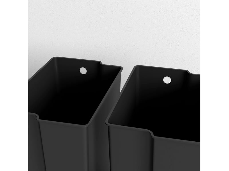  Poubelle à pédale 2x25 l 47,7x37,5x56 cm avec couvercle noire  - Conforama D