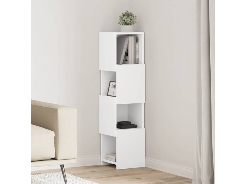  Meuble d'angle, meuble de rangement salon 25,5x25x102cm bois d'ingénierie  - Conforama B