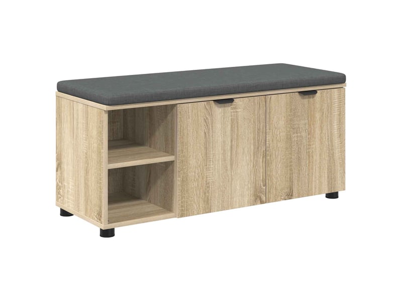  Banc d'entrée, banc interieur avec coussin chêne sonoma 100x38x46 cm shl35114  - Conforama A
