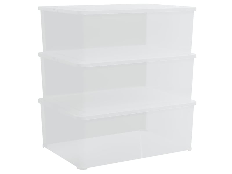 Boîtes de rangement en plastique 3 pcs 10 l empilables - Conforama A