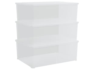 Boîtes de rangement en plastique 3 pcs 10 l empilables