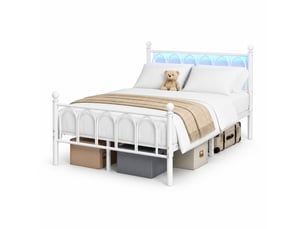 Lit simple 120x200cm <strong>OKMYHOME</strong>  <strong></strong> coloris blanc