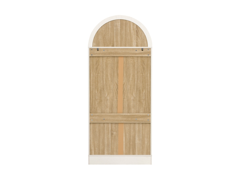  Buffet haut 76,2 x 40,1 x 180 cm, portes vitrées, 2 tiroirs et étagères réglables, blanc Jamama eleni - Conforama W