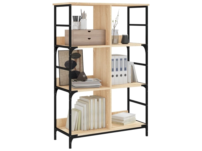  Bibliothèque, meuble de rangement salon chêne sonoma 78,5x33x117,5 cm bois d'ingénierie  - Conforama C
