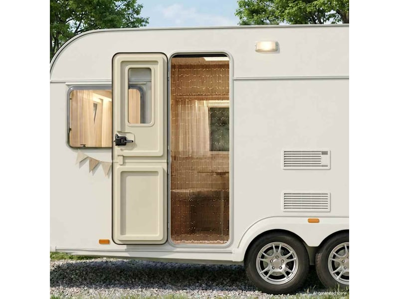  Rideau de porte anti-insectes, moustiquaire pour camping-car gris foncé 56 x 185 cm bambou cf43605  - Conforama B
