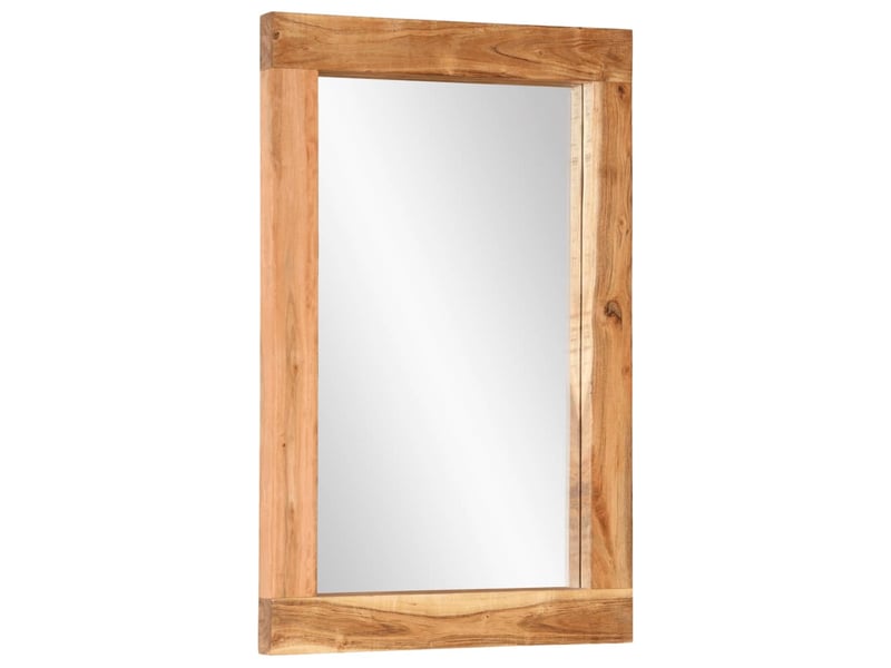 Miroir, miroir décoratif 70x50 cm bois massif d'acacia et verre cf62681 - Conforama A