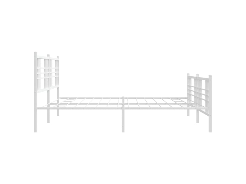  Lit double- lit adulte -  cadre de lit métal sans matelas et pied de lit blanc 200x200 cm  - Conforama D