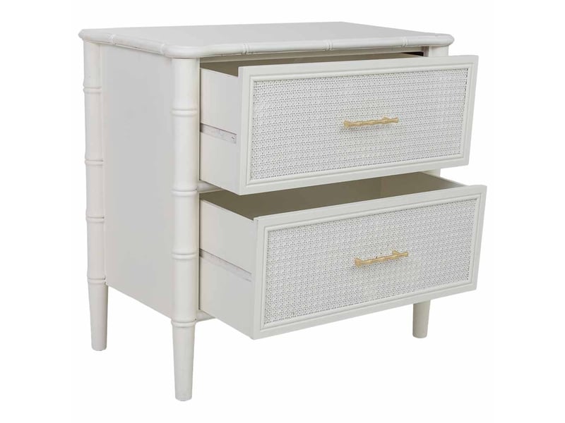  Table de chevet en bois blanc 71x39x68 cm h  - Conforama E