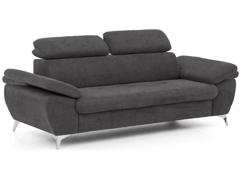 Canapé droit 3 places en tissu ALLY 2 coloris anthracite - Conforama B