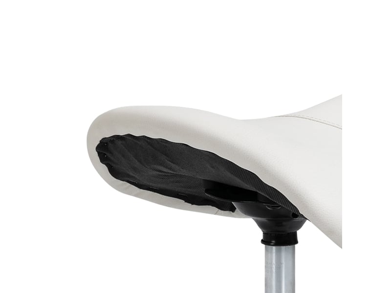  Tabouret à roulettes, tabouret de massage avec hauteur réglable 49-61 cm et selle ergonomique, pour salon de massage tatouage clinique spa, chaise de travail à roulettes pivotant 360°, blanc  - Conforama W