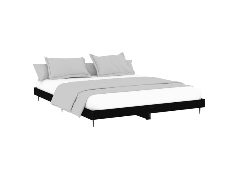  Lit double- lit adulte -  cadre de lit sans matelas noir 200x200 cm bois d'ingénierie  - Conforama B