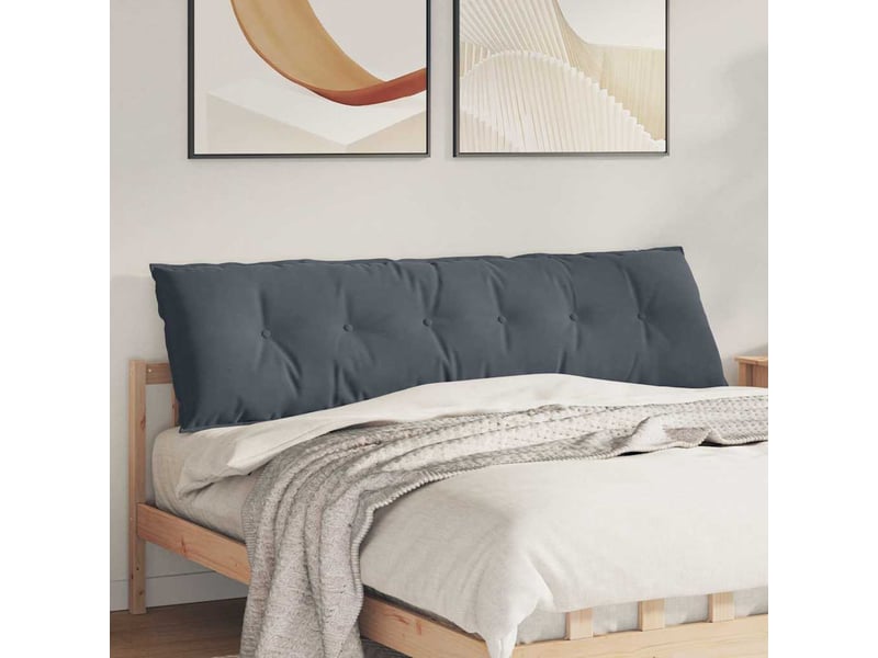 Coussin de dos, coussin de dossier gris foncé 180 x 50 cm tissu en velours côtelé cf54709 - Conforama B