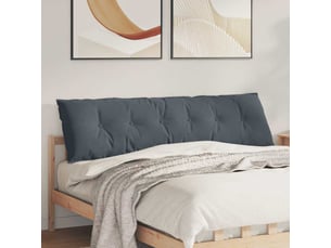 Coussin de dos, coussin de dossier gris foncé 180 x 50 cm tissu en velours côtelé cf54709
