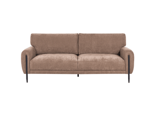Canapé droit fixe <strong></strong> <strong></strong> 3 places Tissu marron avec coffre de rangement