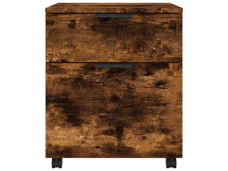  Caisson de bureau, classeur mobile avec roues chêne fumé 45x38x54 cm bois  - Conforama C