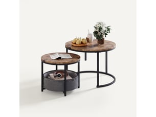 Table basse rond(e) coloris marron ULQENI  - 70 cmx50 cm