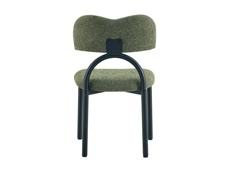  2 chaises de salle à manger modernes, assise et dossier rembourrés, cadre métallique noir - sans table  - Conforama C