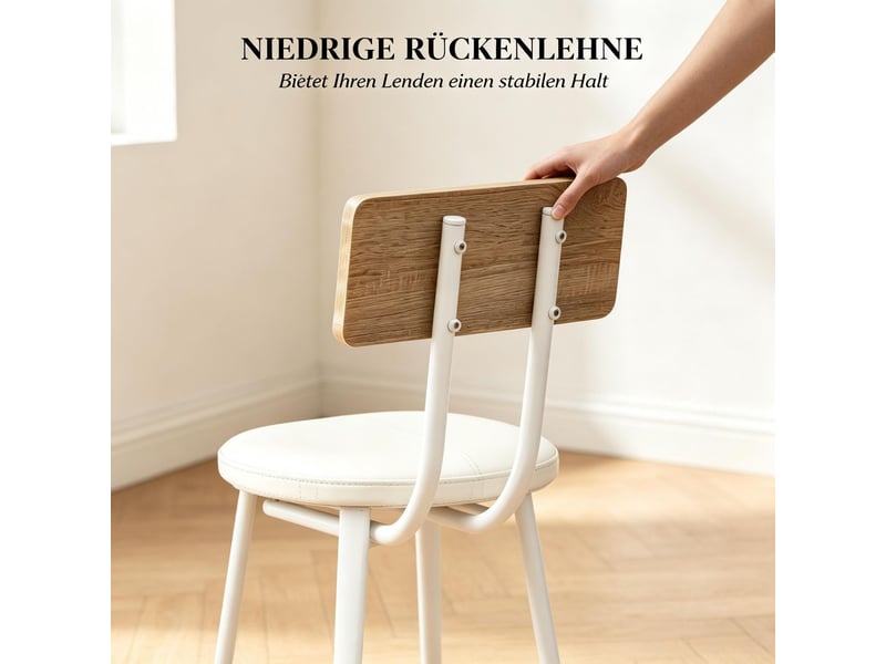  Tabouret 75,5 cm ensemble de 2 rembourrage – assise dossier intégré repose-pieds intégré format bar confort rembourré  - Conforama D